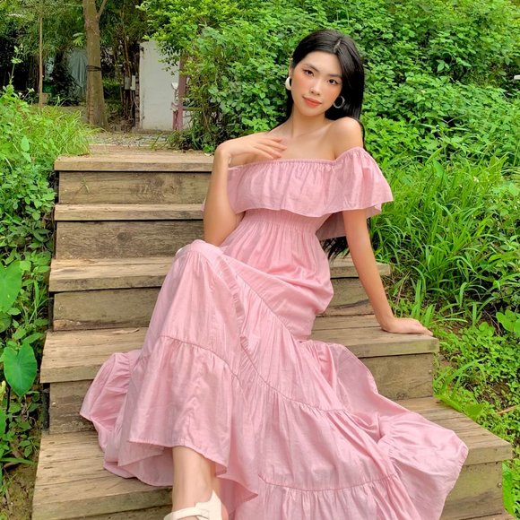 ALANTINO OFF SHOULDER DRESS - Picture 1 of 4